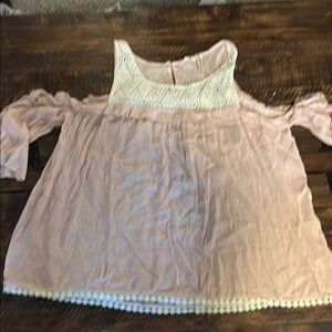 Entro Blush Pink and Cream Lace Blouse